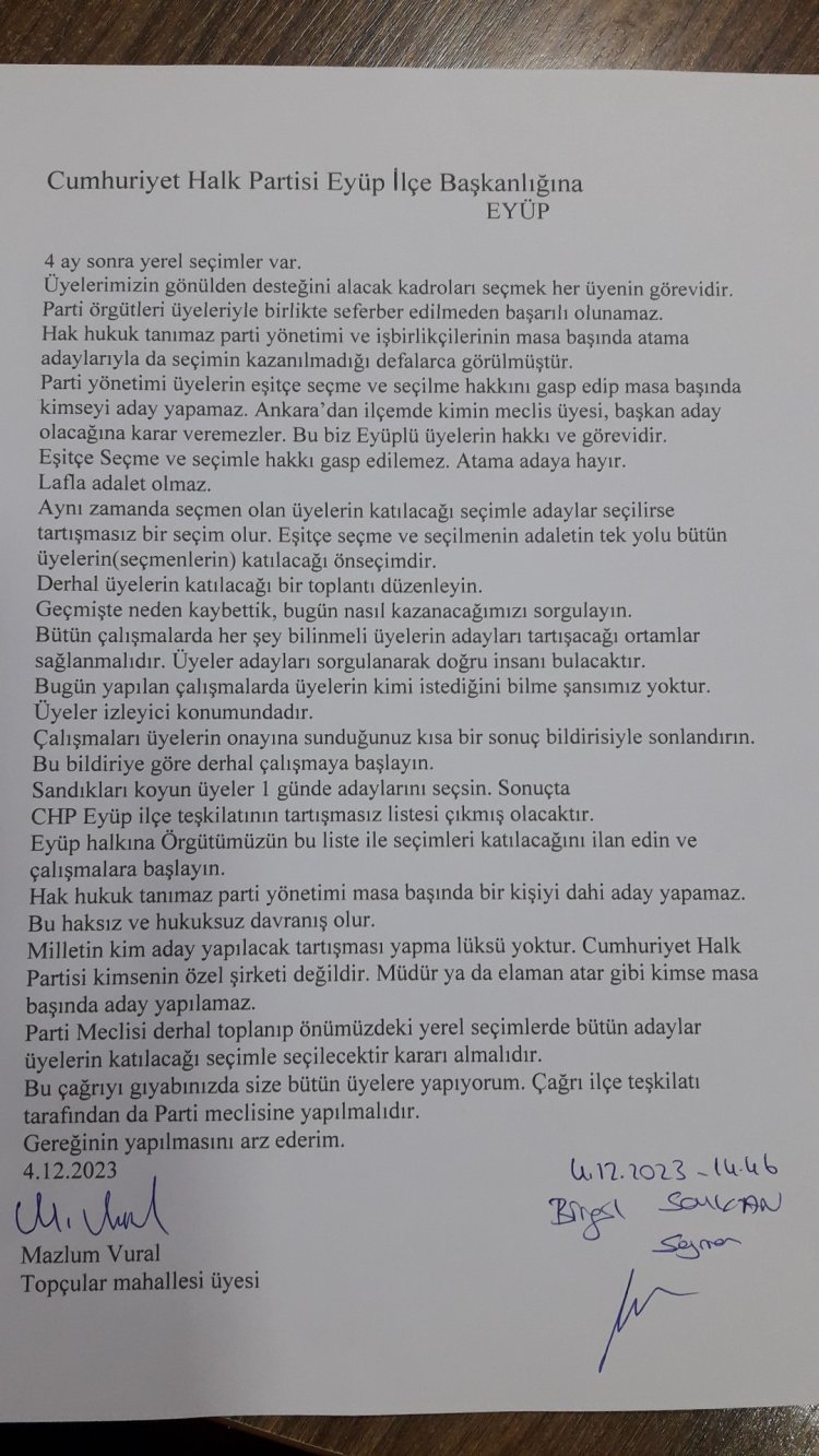 Başkan ve meclis üyesi adaylarını ben seçeceğim